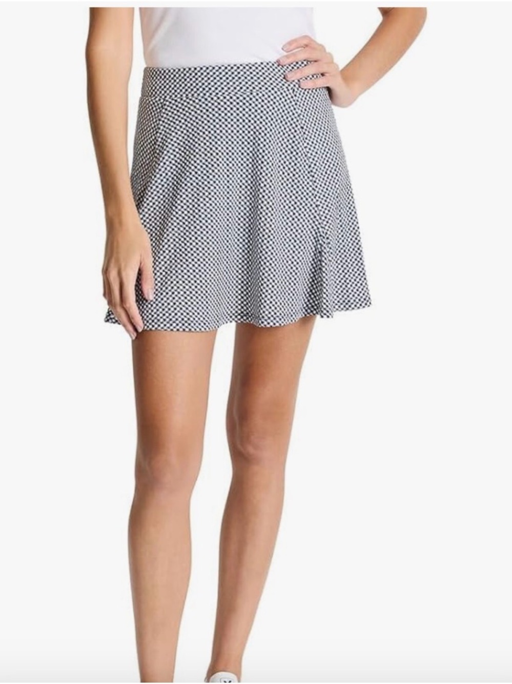 ❤️ Black & White Checker Flare Skort- Women